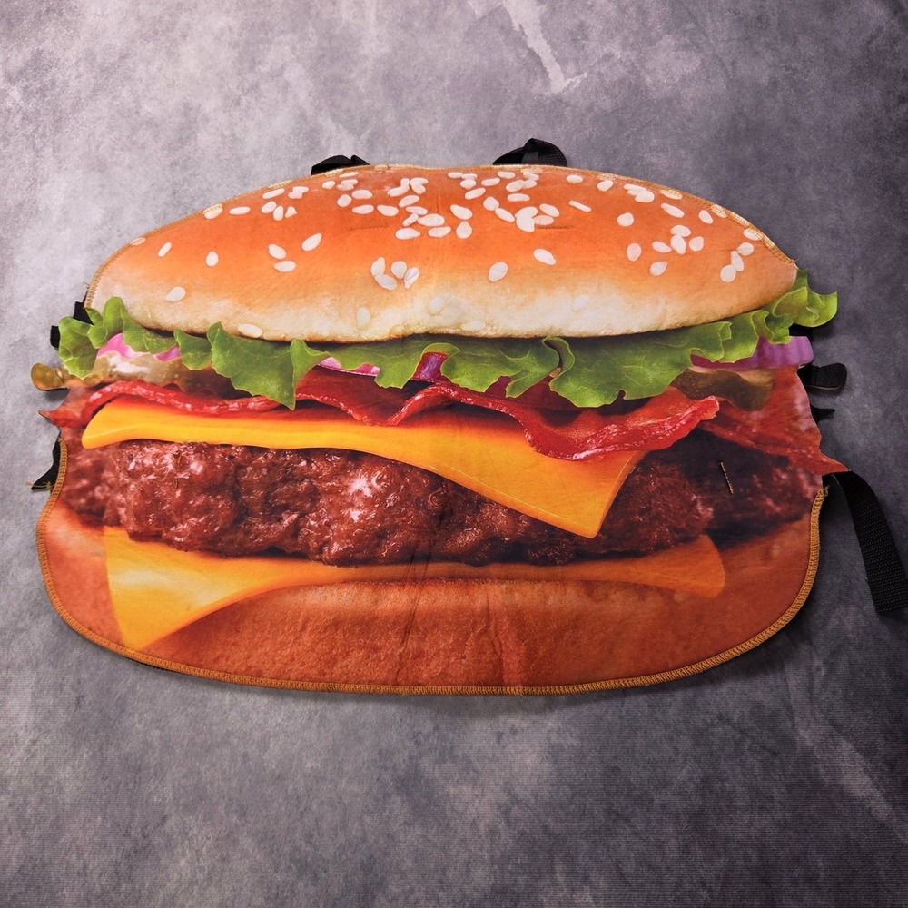DSplay Cheeseburger Costume Kids One Size Realistic Food Graphic Halloween Funny